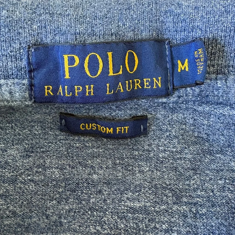 Polo Ralph Lauren Mens Custom Fit Blue Heather Short Sleeve Polo Shirt Size M